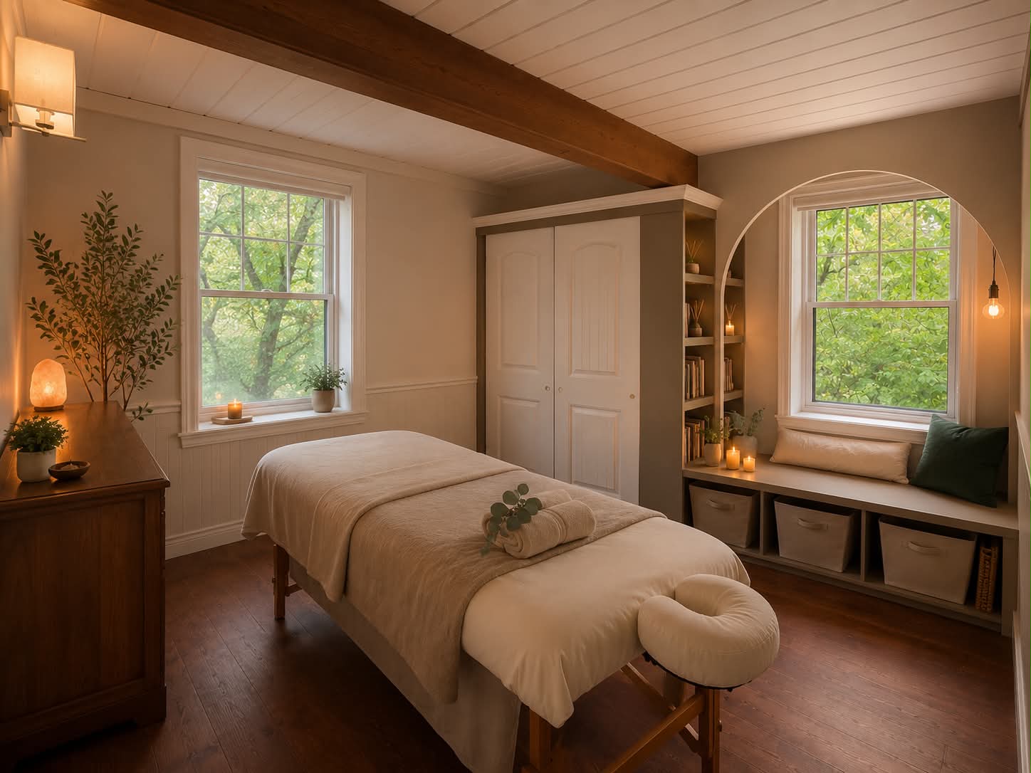 Salle de massage chaleureuse du Studio K